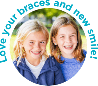 Girls with braces Queen City Smiles Orthodontics in Charlotte, NC